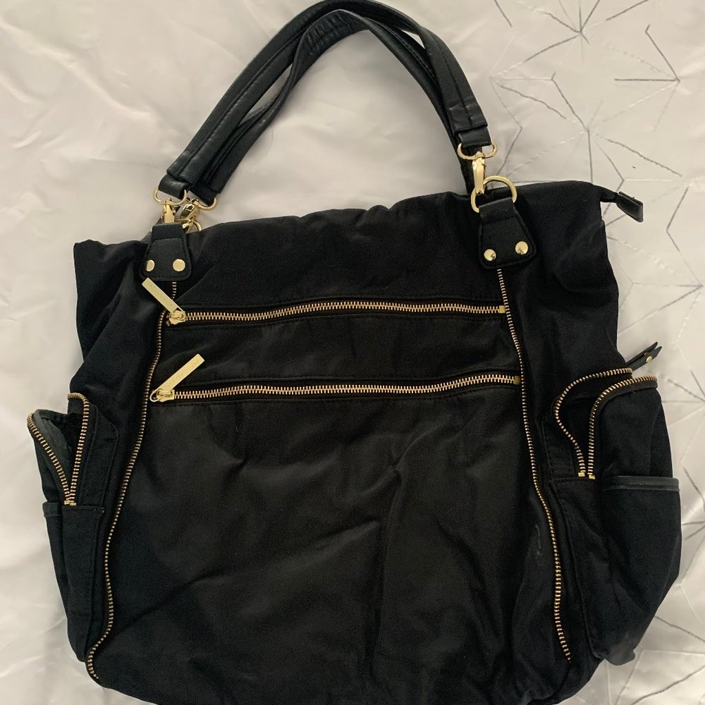 Black Nylon Tote Bag